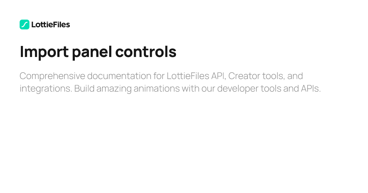 Import Controls For Computer Import panel controls