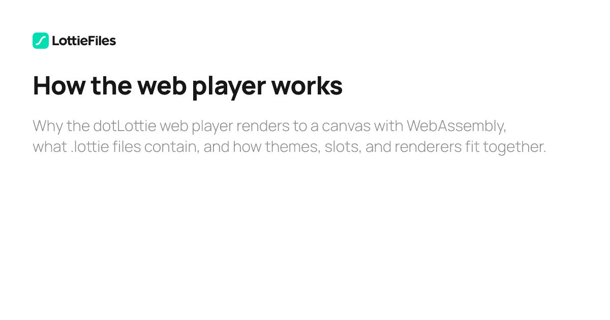Web Player Core Concepts